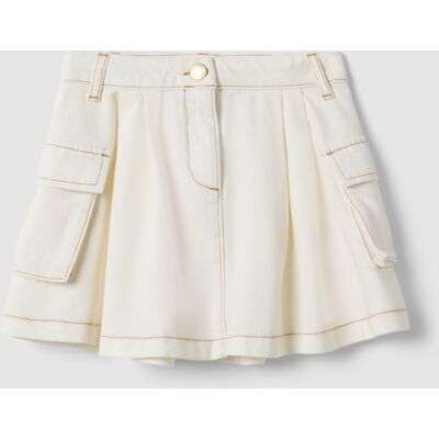 OVS KIDS , Gonna In Puro Cotone Bianca Regular Fit Con Tasche Per Bambina, Bianco, Taglia: 8-9 OVS KIDS , Gonna In Puro Cotone Bianca Regular Fit Con Tasche Per Bambina, Bianco, Taglia: 8-9