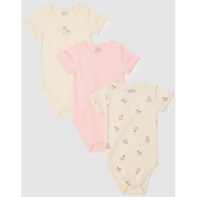 FAGOTTINO , Tripack Body A Maniche Corte Multicolor Da Neonata In Puro Cotone, Bambina, Multicolor, Taglia: 12-18 FAGOTTINO , Tripack Body A Maniche Corte Multicolor Da Neonata In Puro Cotone, Bambina, Multicolor, Taglia: 12-18