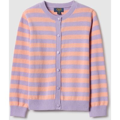 OVS KIDS , Cardigan In Puro Cotone A Righe Multicolor Da Bambina Regular Fit, Multicolor, Taglia: 3-4 OVS KIDS , Cardigan In Puro Cotone A Righe Multicolor Da Bambina Regular Fit, Multicolor, Taglia: 3-4
