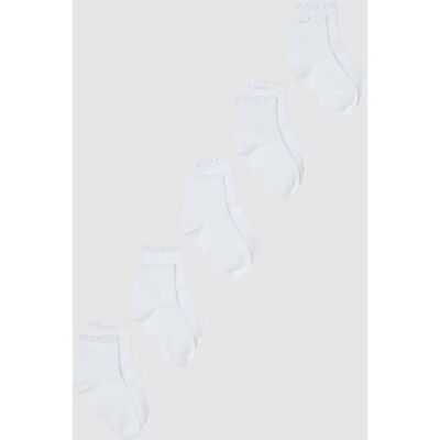 OVS KIDS , Multipack Calze Corte Bianche Da Bambina In Cotone Elasticizzato, Bianco, Taglia: 25/27 OVS KIDS , Multipack Calze Corte Bianche Da Bambina In Cotone Elasticizzato, Bianco, Taglia: 25/27
