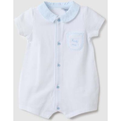 FAGOTTINO , Tutina In Puro Cotone Bianco Da Neonato Con Colletto A Punta, Bianco, Taglia: 3-6 FAGOTTINO , Tutina In Puro Cotone Bianco Da Neonato Con Colletto A Punta, Bianco, Taglia: 3-6