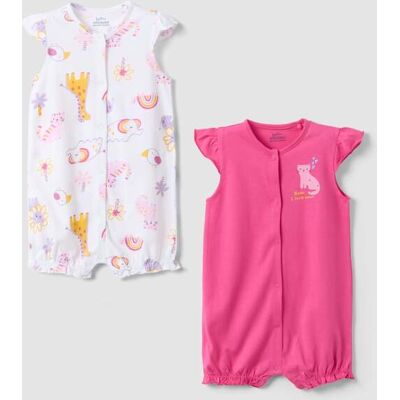 FAGOTTINO , Bipack Tutine In Puro Cotone Multicolor Da Neonata, Bambina, Multicolor, Taglia: 9-12 FAGOTTINO , Bipack Tutine In Puro Cotone Multicolor Da Neonata, Bambina, Multicolor, Taglia: 9-12