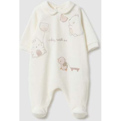 FAGOTTINO , Tutina Bianca Da Neonato In Misto Cotone Regular Fit Con Ricami, Unisex, Bianco, Taglia: 00 FAGOTTINO , Tutina Bianca Da Neonato In Misto Cotone Regular Fit Con Ricami, Unisex, Bianco, Taglia: 00