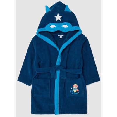 FAGOTTINO , Accappatoio In Puro Cotone Blu Da Neonato Con Motivi Di Supereroe, Bambino, Blu, Taglia: 30-36 FAGOTTINO , Accappatoio In Puro Cotone Blu Da Neonato Con Motivi Di Supereroe, Bambino, Blu, Taglia: 30-36