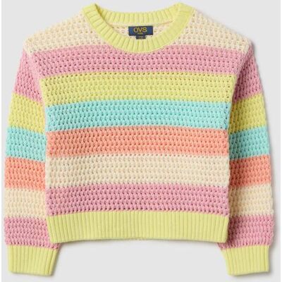 OVS KIDS , Maglione In Puro Cotone A Righe Multicolor Da Bambina Regular Fit, Multicolor, Taglia: 9-10 OVS KIDS , Maglione In Puro Cotone A Righe Multicolor Da Bambina Regular Fit, Multicolor, Taglia: 9-10
