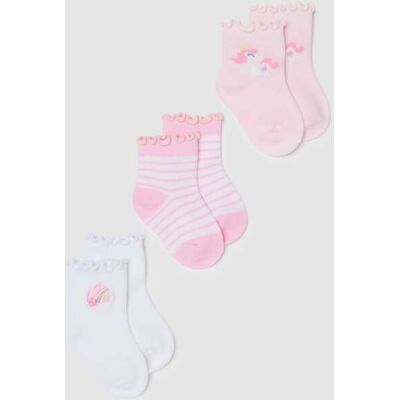 FAGOTTINO , Tripack Calze Corte In Cotone Elasticizzato Multicolor Da Neonate, Bambina, Multicolor, Taglia: 12-18 FAGOTTINO , Tripack Calze Corte In Cotone Elasticizzato Multicolor Da Neonate, Bambina, Multicolor, Taglia: 12-18