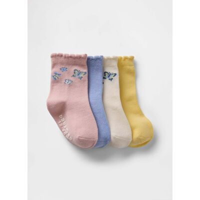 GAP KIDS , Set Quattro Calze Con Disegno Farfalle, Unisex, Multicolor, Taglia: 4-5Y/104-110 GAP KIDS , Set Quattro Calze Con Disegno Farfalle, Unisex, Multicolor, Taglia: 4-5Y/104-110