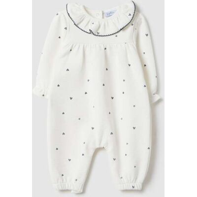 FAGOTTINO , Tutina In Misto Cotone Bianca Da Neonata Regular Fit Con Collo A Volant, Bianco, Taglia: 3-6 FAGOTTINO , Tutina In Misto Cotone Bianca Da Neonata Regular Fit Con Collo A Volant, Bianco, Taglia: 3-6