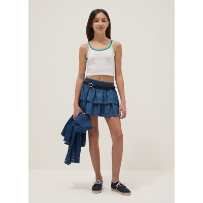 REPUBLIC OF DENIM , Gonna In Puro Cotone Denim Blu Da Ragazza Regular Fit, Bambina, Denim, Taglia: 11-12 REPUBLIC OF DENIM , Gonna In Puro Cotone Denim Blu Da Ragazza Regular Fit, Bambina, Denim, Taglia: 11-12