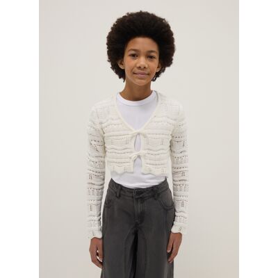 OVS KIDS , Cardigan In Puro Cotone Bianco Da Ragazza Regular Fit Lavorato A Maglia, Bambina, Bianco, Taglia: 13-14 OVS KIDS , Cardigan In Puro Cotone Bianco Da Ragazza Regular Fit Lavorato A Maglia, Bambina, Bianco, Taglia: 13-14