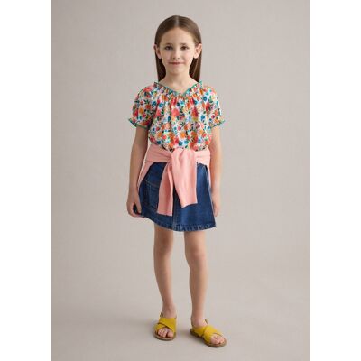PIOMBO KIDS , Gonna In Puro Cotone Denim Blu Da Bambina Regular Fit, Denim, Taglia: 6 PIOMBO KIDS , Gonna In Puro Cotone Denim Blu Da Bambina Regular Fit, Denim, Taglia: 6