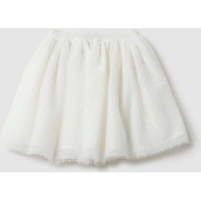 OVS KIDS , Gonna Bianca Da Bambina In Mesh Con Texture A Pois, Bianco, Taglia: 3-4 OVS KIDS , Gonna Bianca Da Bambina In Mesh Con Texture A Pois, Bianco, Taglia: 3-4