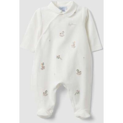 FAGOTTINO , Tutina Bianca Con Piedini In Puro Cotone Organico, Neonato, Bianco, Taglia: 3-6 FAGOTTINO , Tutina Bianca Con Piedini In Puro Cotone Organico, Neonato, Bianco, Taglia: 3-6