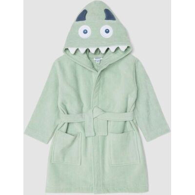 FAGOTTINO , Accappatoio Verde In Cotone Organico Con Cappuccio Dinosauro Per Neonato E Bimbo, Bambino, Verde, Taglia: 24-30 FAGOTTINO , Accappatoio Verde In Cotone Organico Con Cappuccio Dinosauro Per Neonato E Bimbo, Bambino, Verde, Taglia: 24-30