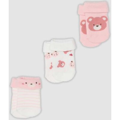 FAGOTTINO , Tripack Di Calze Corte Multicolor In Misto Cotone Organico Per Neonata, Multicolor, Taglia: 0-3 FAGOTTINO , Tripack Di Calze Corte Multicolor In Misto Cotone Organico Per Neonata, Multicolor, Taglia: 0-3