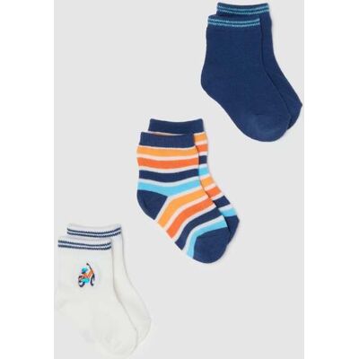 FAGOTTINO , Tripack Calze Corte In Cotone Elasticizzato Multicolor Da Neonato, Bambino, Multicolor, Taglia: 6-12 FAGOTTINO , Tripack Calze Corte In Cotone Elasticizzato Multicolor Da Neonato, Bambino, Multicolor, Taglia: 6-12