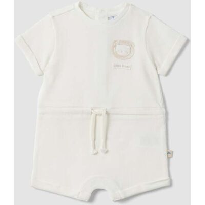 FAGOTTINO , Tutina In Puro Cotone Bianca Da Neonato Con Maniche Corte E Ricamo, Unisex, Bianco, Taglia: 6-9 FAGOTTINO , Tutina In Puro Cotone Bianca Da Neonato Con Maniche Corte E Ricamo, Unisex, Bianco, Taglia: 6-9