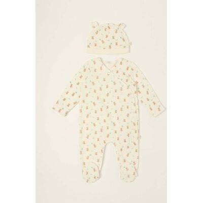 IANA , Tutina Bianca Con Stampa Orsetti Da Neonato, Bianco, Taglia: 3 IANA , Tutina Bianca Con Stampa Orsetti Da Neonato, Bianco, Taglia: 3