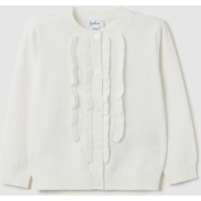 FAGOTTINO , Cardigan Girocollo Con Applicazioni, Bambina, Bianco, Taglia: 18-24 FAGOTTINO , Cardigan Girocollo Con Applicazioni, Bambina, Bianco, Taglia: 18-24