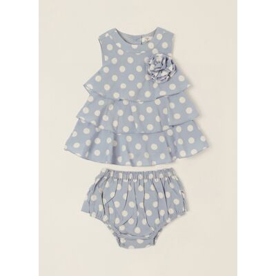 IANA , Abito Azzurro A Pois Per Neonata, Azzurro, Taglia: 12 IANA , Abito Azzurro A Pois Per Neonata, Azzurro, Taglia: 12