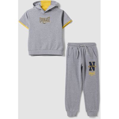 Everlast , Set Jogging Grigio In Puro Cotone Con Felpa E Pantaloni Per Bambino, Unisex, Grigio, Taglia: 5-6 Everlast , Set Jogging Grigio In Puro Cotone Con Felpa E Pantaloni Per Bambino, Unisex, Grigio, Taglia: 5-6