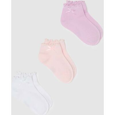 OVS KIDS , Tripack Calze In Misto Cotone Multicolor Da Bambina Con Fiocco, Multicolor, Taglia: 37/39 OVS KIDS , Tripack Calze In Misto Cotone Multicolor Da Bambina Con Fiocco, Multicolor, Taglia: 37/39