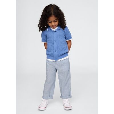GAP KIDS , Pantaloni In Lino E Cotone, Unisex, Azzurro, Taglia: 4Y/99-107 GAP KIDS , Pantaloni In Lino E Cotone, Unisex, Azzurro, Taglia: 4Y/99-107