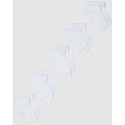 FAGOTTINO , Multipack Calze Corte In Misto Cotone Bianco Da Neonato, Unisex, Bianco, Taglia: 6-12 FAGOTTINO , Multipack Calze Corte In Misto Cotone Bianco Da Neonato, Unisex, Bianco, Taglia: 6-12