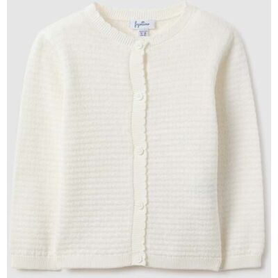 FAGOTTINO , Cardigan In Puro Cotone Bianco Regular Fit Per Bimba, Bambina, Bianco, Taglia: 24-30 FAGOTTINO , Cardigan In Puro Cotone Bianco Regular Fit Per Bimba, Bambina, Bianco, Taglia: 24-30