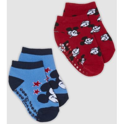 Disney , Bipack Di Calze Corte In Cotone Organico Elasticizzato Con Stampe Mickey, Bambino, Multicolor, Taglia: 25/27 Disney , Bipack Di Calze Corte In Cotone Organico Elasticizzato Con Stampe Mickey, Bambino, Multicolor, Taglia: 25/27