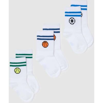 OVS KIDS , Tripack Calze Sportive Bianche A Righe Da Bambino In Misto Cotone, Bianco, Taglia: 25/27 OVS KIDS , Tripack Calze Sportive Bianche A Righe Da Bambino In Misto Cotone, Bianco, Taglia: 25/27