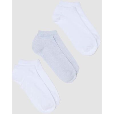 OVS , Tripack Di Calzini Bianchi Alla Caviglia In Misto Cotone, Donna, Bianco, Taglia: 36-38 OVS , Tripack Di Calzini Bianchi Alla Caviglia In Misto Cotone, Donna, Bianco, Taglia: 36-38