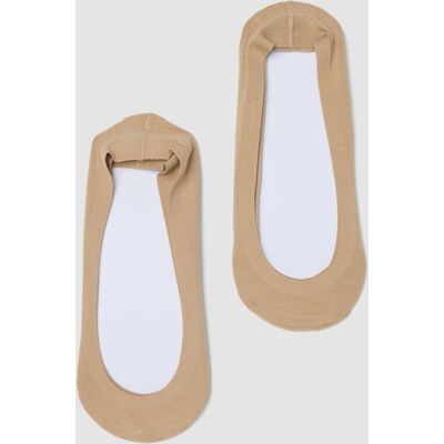 OVS , Bipack Calzini Invisibili In Misto Cotone Elasticizzato Beige, Donna, Beige, Taglia: 36-38 OVS , Bipack Calzini Invisibili In Misto Cotone Elasticizzato Beige, Donna, Beige, Taglia: 36-38