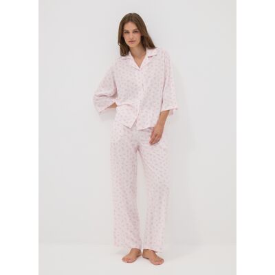 OVS , Pantaloni Pigiama Rosa In Pura Viscosa Con Fantasia Floreale, Donna, Rosa, Taglia: XL OVS , Pantaloni Pigiama Rosa In Pura Viscosa Con Fantasia Floreale, Donna, Rosa, Taglia: XL