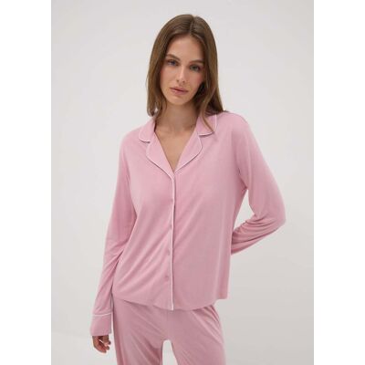 OVS , Pigiama Rosa In Pura Viscosa Con Scollo A V E Profili A Contrasto, Donna, Rosa, Taglia: S OVS , Pigiama Rosa In Pura Viscosa Con Scollo A V E Profili A Contrasto, Donna, Rosa, Taglia: S