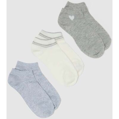 OVS , Tripack Di Calzini Grigi In Cotone, Donna, Multicolor, Taglia: 36-38 OVS , Tripack Di Calzini Grigi In Cotone, Donna, Multicolor, Taglia: 36-38