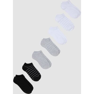 OVS , Multipack Di Sette Calzini Fantasmini A Righe Multicolor In Misto Cotone, Donna, Multicolor, Taglia: 36-38 OVS , Multipack Di Sette Calzini Fantasmini A Righe Multicolor In Misto Cotone, Donna, Multicolor, Taglia: 36-38