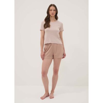 OVS , Pigiama Multicolor In Puro Cotone Organico Con T-shirt A Righe E Shorts, Donna, Multicolor, Taglia: S OVS , Pigiama Multicolor In Puro Cotone Organico Con T-shirt A Righe E Shorts, Donna, Multicolor, Taglia: S