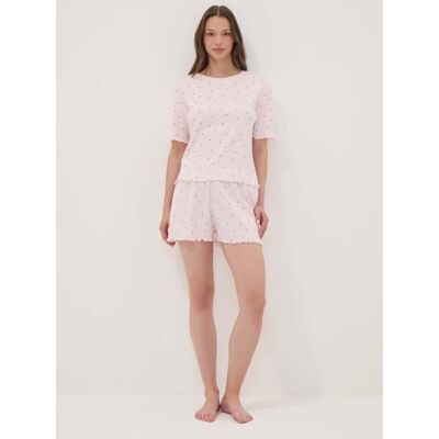 OVS , Pigiama Rosa In Puro Cotone Organico Con Stampa A Cuori, Donna, Rosa, Taglia: S OVS , Pigiama Rosa In Puro Cotone Organico Con Stampa A Cuori, Donna, Rosa, Taglia: S