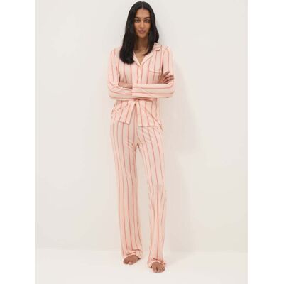 OVS , Pigiama In Pura Viscosa Rosa A Righe Regular Fit Con Collo A V, Donna, Rosa, Taglia: XXL OVS , Pigiama In Pura Viscosa Rosa A Righe Regular Fit Con Collo A V, Donna, Rosa, Taglia: XXL