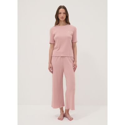 OVS , Pigiama Rosa In Puro Cotone Organico A Costine, Donna, Rosa, Taglia: L OVS , Pigiama Rosa In Puro Cotone Organico A Costine, Donna, Rosa, Taglia: L