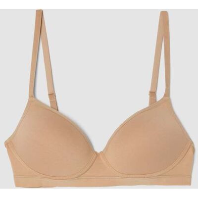 OVS , Reggiseno Balconette In Cotone Elasticizzato, Donna, Beige, Taglia: 2B OVS , Reggiseno Balconette In Cotone Elasticizzato, Donna, Beige, Taglia: 2B