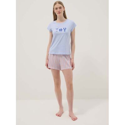 OVS , Pigiama Corto In Puro Cotone Multicolor Regular Fit Con Stampe, Donna, Multicolor, Taglia: M OVS , Pigiama Corto In Puro Cotone Multicolor Regular Fit Con Stampe, Donna, Multicolor, Taglia: M