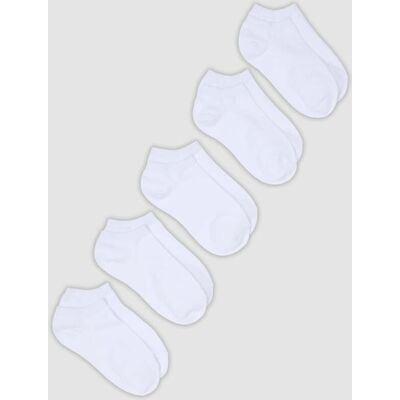 OVS , Multipack Di Cinque Calzini Bianchi In Cotone Organico, Donna, Bianco, Taglia: 36-38 OVS , Multipack Di Cinque Calzini Bianchi In Cotone Organico, Donna, Bianco, Taglia: 36-38