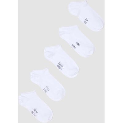 OVS , Multipack Di Cinque Calzini Bianchi Fantasmini In Tessuto Elasticizzato, Donna, Bianco, Taglia: 36-38 OVS , Multipack Di Cinque Calzini Bianchi Fantasmini In Tessuto Elasticizzato, Donna, Bianco, Taglia: 36-38