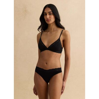 LES COPAINS , Tanga Nero Regular Fit Con Dettagli In Pizzo, Donna, Nero, Taglia: 3 LES COPAINS , Tanga Nero Regular Fit Con Dettagli In Pizzo, Donna, Nero, Taglia: 3