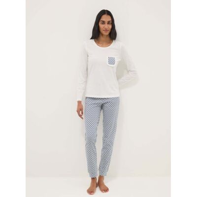 OVS , Pigiama In Puro Cotone Multicolor Regular Fit Con Fantasia, Donna, Multicolor, Taglia: XL OVS , Pigiama In Puro Cotone Multicolor Regular Fit Con Fantasia, Donna, Multicolor, Taglia: XL
