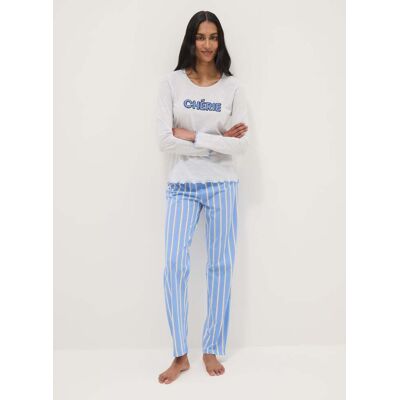 OVS , Pigiama In Cotone Biologico Multicolor Regular Fit Con Scritta, Donna, Multicolor, Taglia: M OVS , Pigiama In Cotone Biologico Multicolor Regular Fit Con Scritta, Donna, Multicolor, Taglia: M