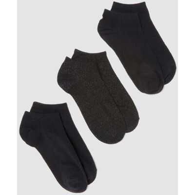 OVS , Tripack Di Calzini Neri Alla Caviglia In Misto Cotone, Donna, Nero, Taglia: 36-38 OVS , Tripack Di Calzini Neri Alla Caviglia In Misto Cotone, Donna, Nero, Taglia: 36-38
