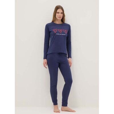 OVS , Pigiama Blu In Cotone, Donna, Blu, Taglia: XL OVS , Pigiama Blu In Cotone, Donna, Blu, Taglia: XL